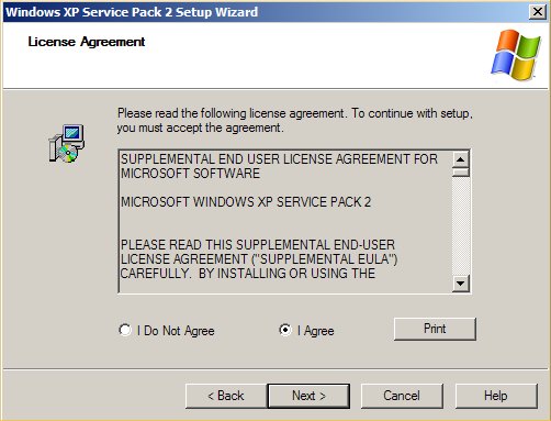 проблемы при установке пакета средств Windows XP 2